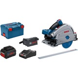 Bosch Akku-Tauchsäge BITURBO GKT 18V-52 GC Professional, Handkreissäge blau/schwarz, L-BOXX, 2x Akku ProCORE18V 8,0Ah, Führungsschiene