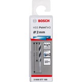 Bosch HSS-Spiralbohrer PointTeQ, Ø 2mm x 49mm, 10 Stück Arbeitslänge 24mm