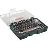 Bosch Heimwerken & Garten Mini Ratschen-Set 27-teilig, Werkzeug-Set grün