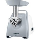 Bosch Home Fleischwolf ProPower MFW45020 weiß/grau, 500 Watt, Wurstfüller- und Kebbe-Aufsatz