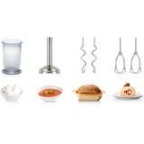 Bosch Home Handmixer-Set Styline MFQ4080 weiß/silber, 500 Watt, mit Zerkleinerer und Edelstahlmixfuß