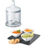 Bosch Home Handmixer-Set Styline MFQ4080 weiß/silber, 500 Watt, mit Zerkleinerer und Edelstahlmixfuß