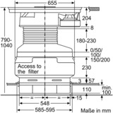 Bosch PKM845F11E Serie 6, Autarkes Kochfeld schwarz/edelstahl, mit integriertem Dunstabzug