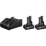 Bosch Starter-Set 12V (2x GBA 12V 6.0Ah + GAL 12V-40 Professional), Ladegerät schwarz, 2x Akku + Ladegerät