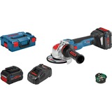 Bosch X-LOCK Akku-Winkelschleifer GWX 18V-10 SC Professional blau/schwarz, 2x Akku ProCORE18V 8,0Ah, Bluetooth Modul, L-BOXX
