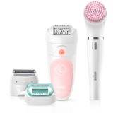 Braun Silk-épil 5-875 SensoSmart Beauty Set 5, Epiliergerät weiß/rosa