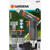 GARDENA Premium Grundausstattung, 5-teilig, Spritze schwarz/silber, für 13mm (1/2")- und 15mm (5/8“)-Schläuche