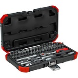 GEDORE Red Steckschlüssel-Satz 1/4", 46-teilig rot/schwarz, mit Umschalt-Knarre, SW 4mm - 14mm