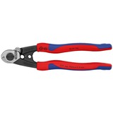 KNIPEX Drahtseilschere 95 62 190 , Schneid-Zange blau, mit zwei Pressprofilen für Endhülsen