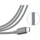 Nevox USB 3.2 Gen 1 Kabel, USB-A Stecker > USB-C Stecker silber, 1 Meter, gesleevt