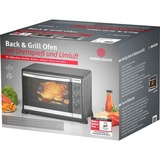 Rommelsbacher Back & Grill Ofen mit Umluft BG 1550, Mini-Backofen schwarz, Retail