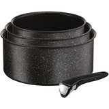 Tefal Kasserollen-Set Ingenio Authentic + Griff, 4-teilig, Topf-Set schwarz/silber, Ø 20cm, Ø 18cm, Ø 16cm