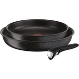 Tefal Pfannen-Set Ingenio Authentic + Griff, 3-teilig schwarz/silber, Ø 24cm, Ø 28cm