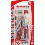 fischer Dübel DUOPOWER 8x40 RB K hellgrau/rot, 8 Stück, mit Schraube und Aufklebern