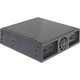 DeLOCK 5.25" Wechselrahmen für 1 x 5.25" Slim Laufwerk + 2 x 2.5" SATA HDD / SSD, Einbaurahmen schwarz