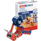 tesa 6400 Packband Handabroller Comfort rot/blau