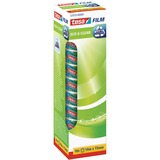 tesa tesafilm eco & clear, 10 Rollen, 15mm, Office Box, Klebeband transparent, 10 Meter pro Rolle