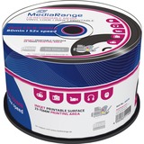 MediaRange CD-R 700 MB, CD-Rohlinge 52fach, 50 Stück, bedruckbar, Vinyl-Opt.