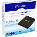 Verbatim Externer Slimline CD-DVD-Brenner USB-C 3.2 Gen 1 (5 Gbit/s)