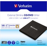 Verbatim Externer Slimline CD-DVD-Brenner USB-C 3.2 Gen 1 (5 Gbit/s)