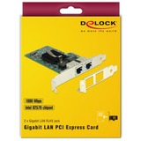 DeLOCK PCIe > 2 x Gigabit LAN, LAN-Adapter 