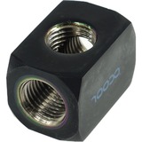 Alphacool HF Anschlussterminal TEE T-Stück Rund G1/4, Anschlüsse schwarz