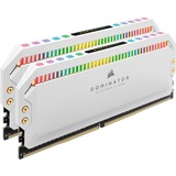 Corsair DIMM 16 GB DDR4-3200 (2x 8 GB) Dual-Kit, für AMD Optimiert , Arbeitsspeicher weiß, CMT16GX4M2Z3200C16W, Dominator Platinum RGB, INTEL XMP