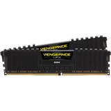 Corsair DIMM 16 GB DDR4-3600 Kit, Arbeitsspeicher schwarz, CMK16GX4M2D3600C18, Vengeance LPX
