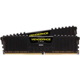 Corsair DIMM 32 GB DDR4-3200 Kit, Arbeitsspeicher schwarz, CMK32GX4M2E3200C16, Vengeance LPX, XMP