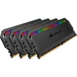 Corsair DIMM 32 GB DDR4-3200 (4x 8 GB) Quad-Kit, Arbeitsspeicher schwarz, CMT32GX4M4C3200C16, Dominator Platinum RGB, INTEL XMP