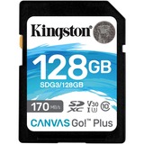 Kingston Canvas Go! Plus 128 GB SDXC, Speicherkarte schwarz, UHS-I U3, Class 10, V30