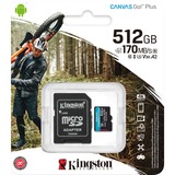 Kingston Canvas Go! Plus 512 GB microSDXC, Speicherkarte schwarz, UHS-I U3, Class 10, V30, A2