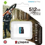 Kingston Canvas Go! Plus 512 GB microSDXC, Speicherkarte schwarz, UHS-I U3, Class 10, V30, A2