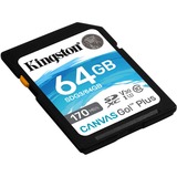 Kingston Canvas Go! Plus 64 GB SDXC, Speicherkarte schwarz, UHS-I U3, Class 10, V30