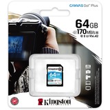 Kingston Canvas Go! Plus 64 GB SDXC, Speicherkarte schwarz, UHS-I U3, Class 10, V30