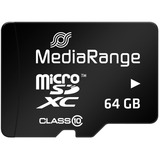 MediaRange 64 GB microSDXC, Speicherkarte schwarz, Class 10