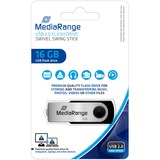MediaRange Flexi-Drive 16 GB, USB-Stick schwarz/silber, USB-A 2.0