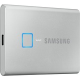 SAMSUNG Portable SSD T7 Touch 2 TB, Externe SSD silber, USB-C 3.2 Gen 2 (10 Gbit/s), extern