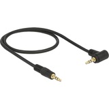 DeLOCK Audiokabel Klinke 3,5mm Stecker > 3,5mm Stecker schwarz, 1 Meter, abgewinkelt