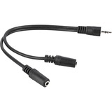 goobay Kabel 3,5mm-Stecker > 2x 3,5mm-Kupplung schwarz, 20cm, stereo