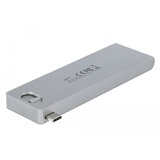 DeLOCK 3 Port Hub und 2 Slot Card Reader, Kartenleser silber, USB-C 3.2 Gen 1