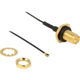 DeLOCK RP-SMA (Buchse) > MHF IV/HSC MXHP32 (Stecker), Koaxialkabel schwarz