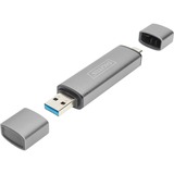 Digitus Dual Card Reader USB-C / USB 3.0, OTG, Kartenleser grau