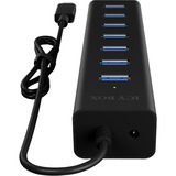 ICY BOX IB-HUB1700-C3 , USB-Hub schwarz