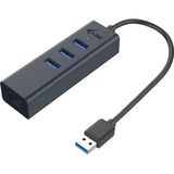 i-tec USB-A Metal HUB 3 Port Giga, USB-Hub anthrazit