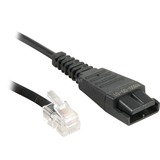 Jabra Kabel glatt QD auf RJ10, Adapter schwarz, 50 cm