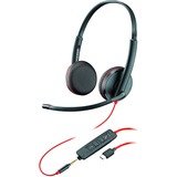 Plantronics Blackwire 3225 duo, Headset schwarz, Klinke, USB-C