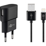 goobay Apple Lightning Ladeset 1A, Ladegerät schwarz