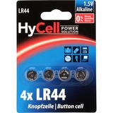 HyCell Alkaline Knopfzellen LR44 / LR1154 / AG13, Batterie 4 Stück