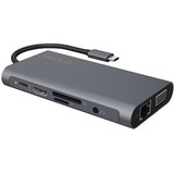 ICY BOX IB-DK4040-CPD, Dockingstation grau, USB-C, HDMI, VGA, SD